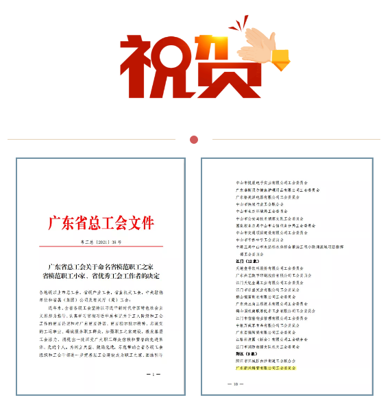 喜报!公司工会荣获“省模范职工之家”称号