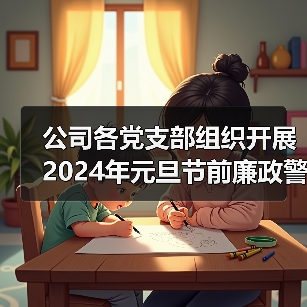 公司各党支部组织开展2024年元旦节前廉政警示教育
