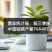 国家统计局：前三季度中国粗钢产量76848万吨，同比降3.6%（图4）