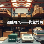 铝雕屏风——梅兰竹菊