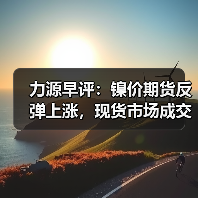 力源早评:镍价期货反弹上涨,现货市场成交异常火爆!(图1) 力源早评:镍价期货反弹上涨,现货市场成交异常火爆!(图1)