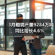 3月粗钢产量9284万吨，同比增长4.6%