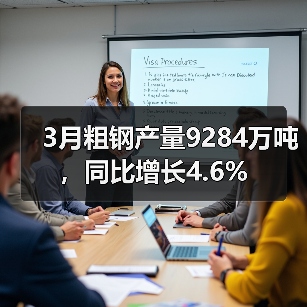 3月粗钢产量9284万吨,同比增长4.6%(图2) 3月粗钢产量9284万吨,同比增长4.6%(图2)